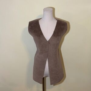 MoriMori Women's Korean Luxury Faux Fur Tan Vest SZ L